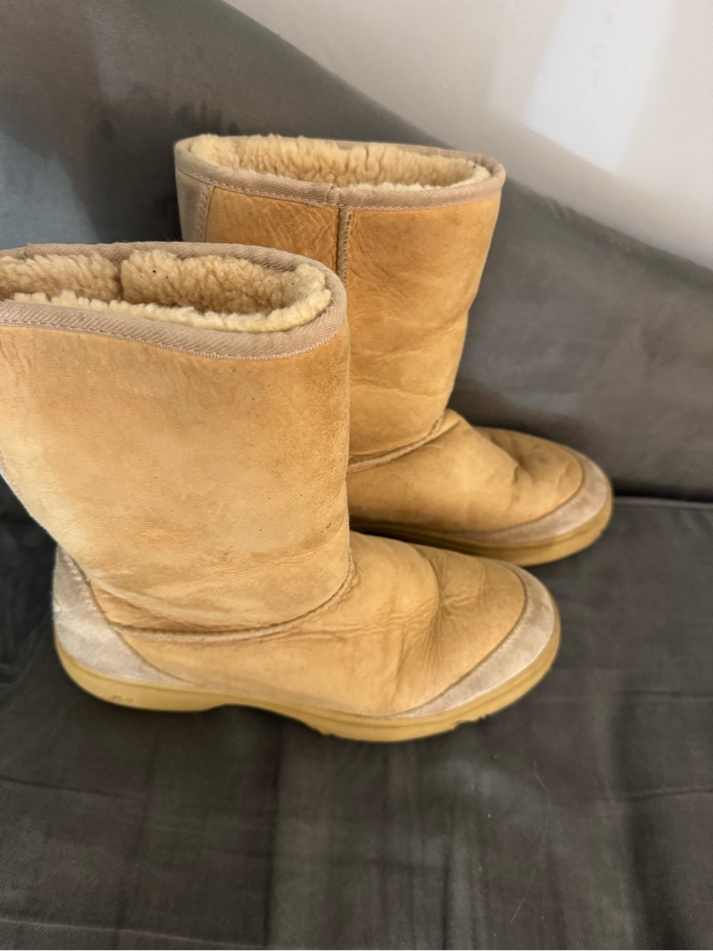 UGG Chestnut Suede Shearling Mid-Calf Boots